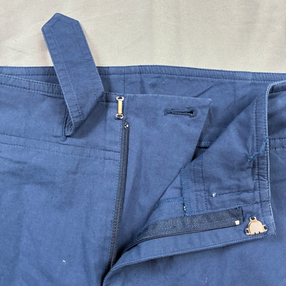Ralph Lauren Cargo Utility Pants Womens 8 Blue Buckle Cropped Wide Leg Y2K VTG - Picture 4 of 11